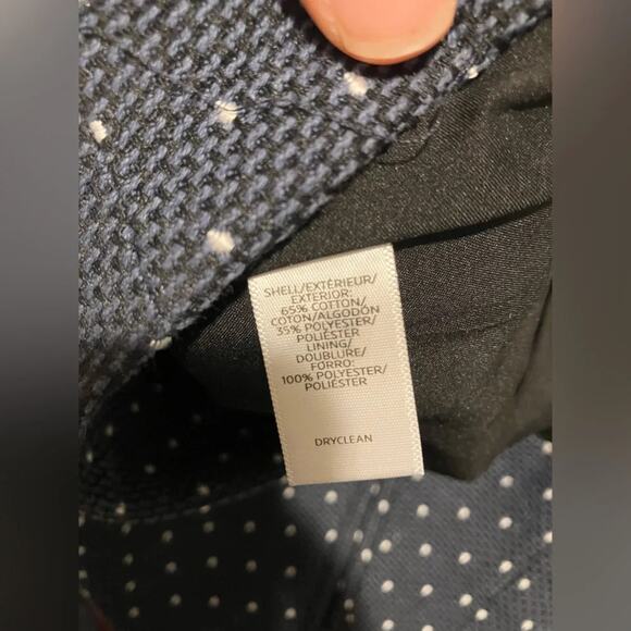 Ann Taylor LOFT Navy Blue white Polka Dot Straight Pencil Skirt 6P - Picture 8 of 11